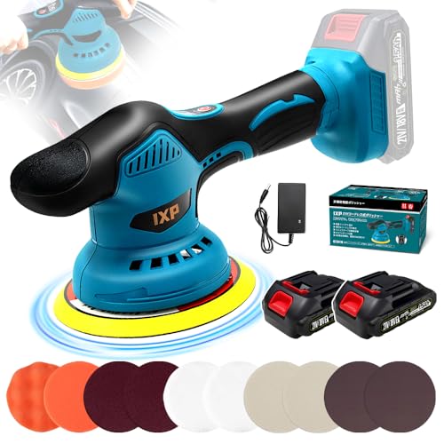 IXP ポリッシャー 車 1.5Ahバッテリ一2個付き 150mmバフ 21V 8段階変速 2800-5500RPM...