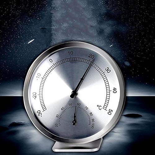 XLTWKK Wall-mounted household barometer thermometer hygrometer stainless steel indoor thermometer hygrometer