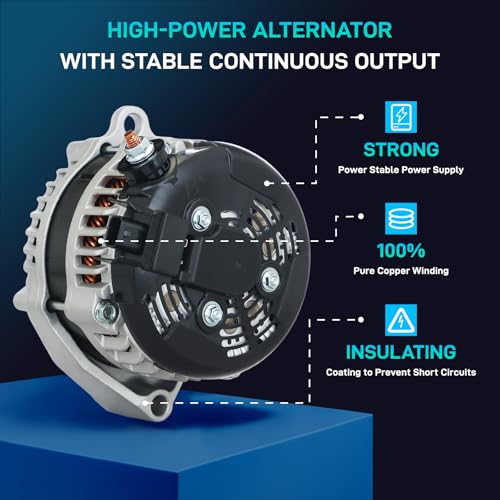 Image of 84143540 170A Alternator Compatible with Chevy 14-18 Silverado Sierra 1500, 15-19 Tahoe, 16-18 Camaro, 15-18 Suburban, 15-19 Yukon, Cadillac 15-19 Escalade, 4.3L 5.3L 6.2L 14009N