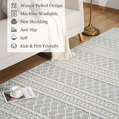Washable Boho Runner Rug 2'7" X 8' Woven Tufted Long Runners For Hallways Textured Carpet Runner Rugs For Entryway Laundry Room Bedroom Living Room #TOP3