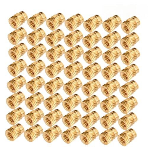 VOSAREA 100Pcs Brass Threaded Embedment Nuts Heat Resistant Knurled Inserts for Printing and Reliable for Injection Molding Easy Installation Metric