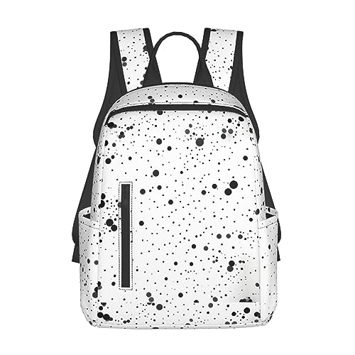 Sac à dos léger à pois noirs et blancs, compagnon idéal de vos voyages urbains