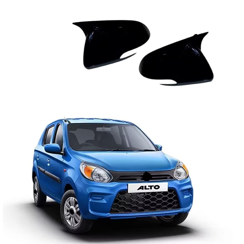 AutoDream Side Mirror Batman Style Cover Black for Maruti Alto 800 2019 Set of 2PCS-picture-22