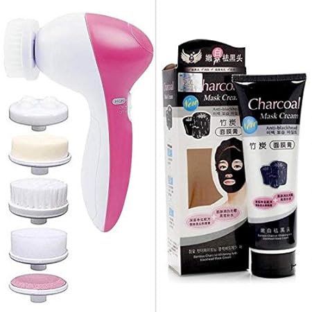 Adbeni Face Mask Charcoal With Face Massager Pack of 2-GC651