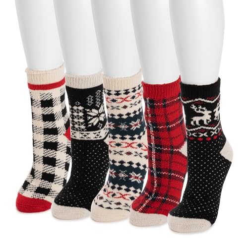 MUK LUKS Women's 5 Pack Heat Retainer Sock2
