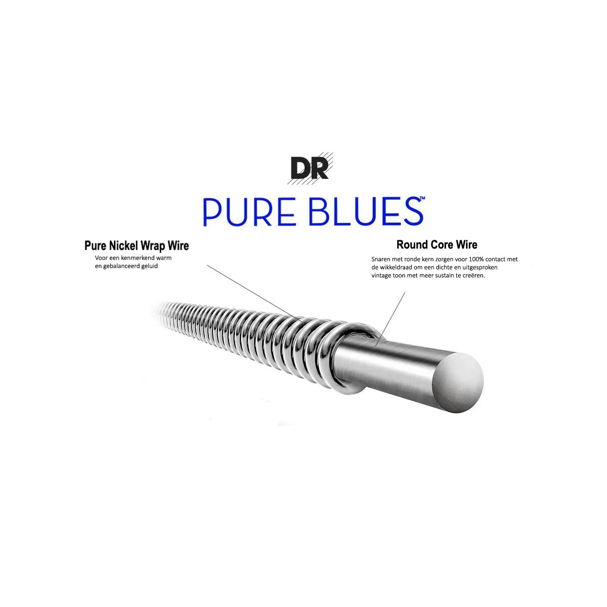 Dr Pure Blues Quantum Nickel 45-105 - satz mit 4 saiten E-bass saiten Dr Pure Blues Quantum Nickel 45-105 - satz mit 4 saiten E-bass saiten