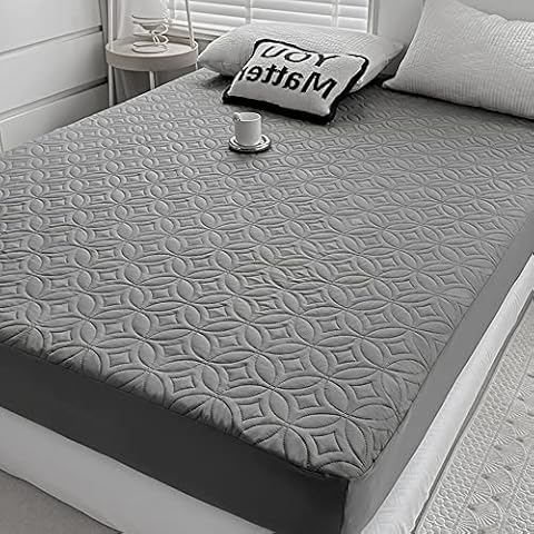 FELTYBED Twin Size 39"x75" Waterproof Mattress Protector, Soft Bed Grey Mattress Cover Twin, Breathable Mattress Pad Cover with Deep Pocket 6"- 15", Noiseless Washable Cover