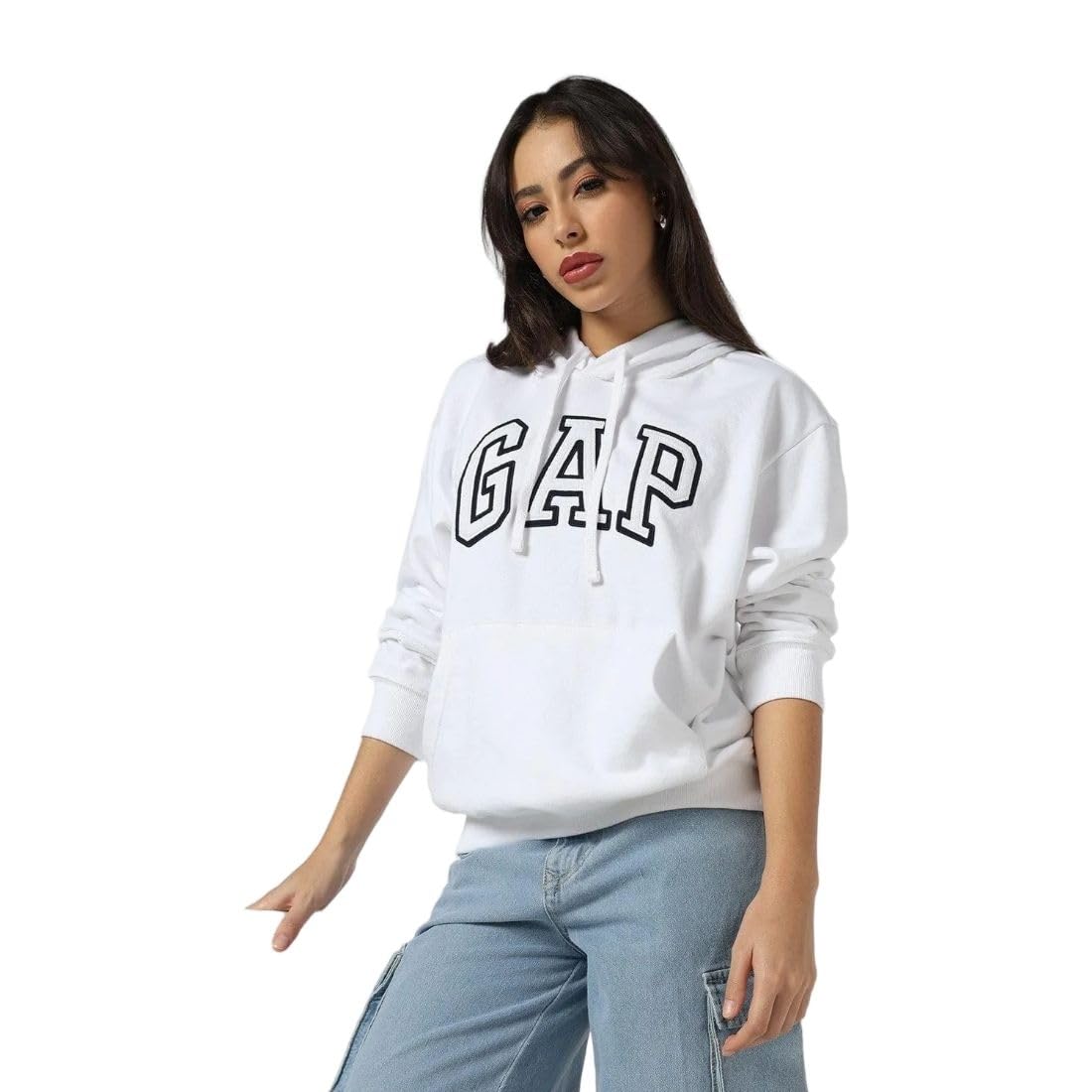 Gap Women Graphic Printed Relaxed Fit Full Sleeve Hoodie-image-34