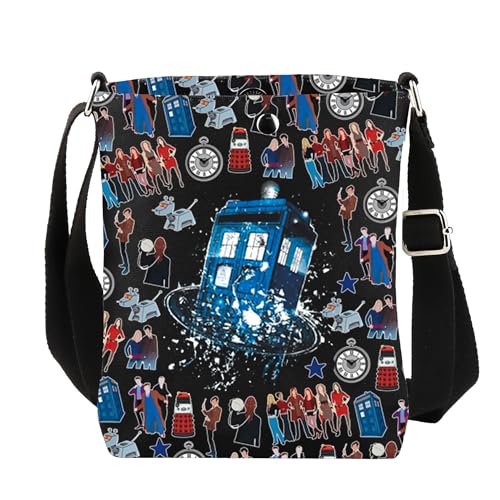CMNIM Movie Inspired Gift Crossbody Bag Blue Time Machine Merch for TV Show Fans
