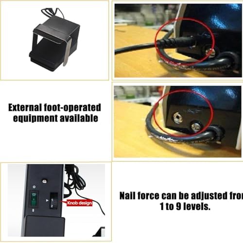Electric Stapler, Flat Saddle Binder Stitcher Equipped With1~9 Levels Binding Pressure Knob, Foot Pedal Switch, Binding Thickness 30 Sheets, 100 Mm Nailing Depth for
