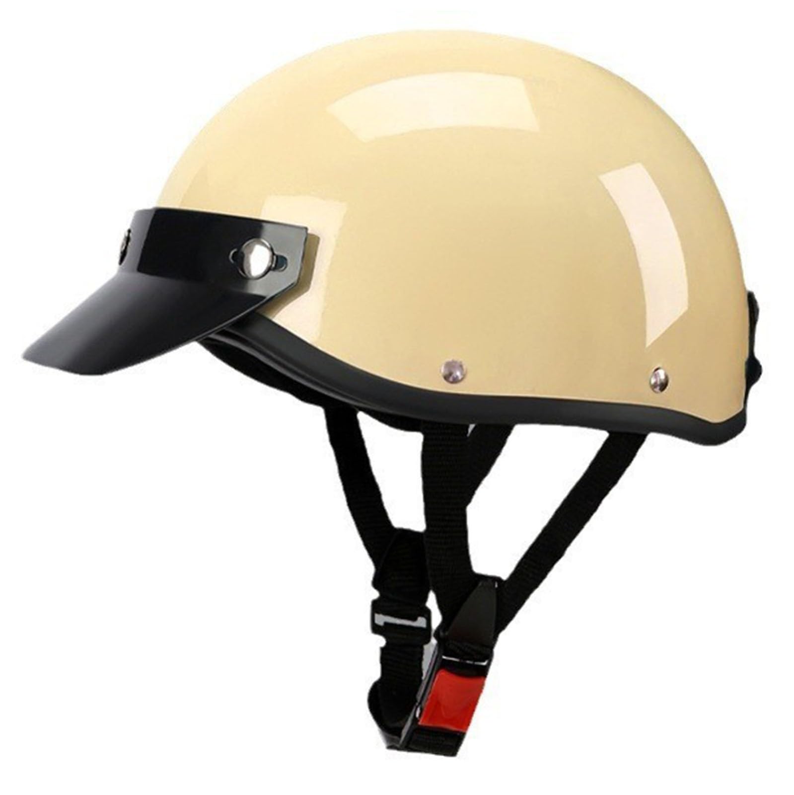 Casque Moto pour Scooter Et Cyclomoteur, Moto Casque Jet Bol Vintage ECE Homologué, Casque Moto avec VisièRe, pour Hommes Et Femmes