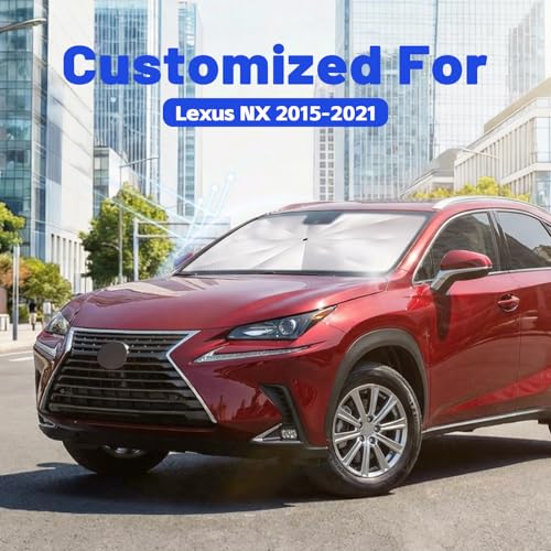 Image of Car Windshield Sun Shade for Lexus NX 2015-2021 -[Reflective Coated Fabric] Sunshade Umbrella for Front Window, Car Shades Sun Visor Keep Car Cool and Protects Interior, 1:1 Exact Fit