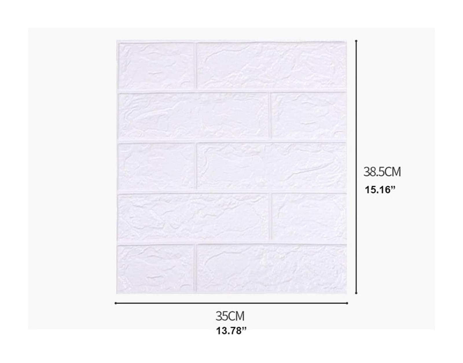 Panele ścienne， 35x38,5 cm Samoprzylepne Panele Ścienne Wodoodporne 3D Pokrycie Odklej i Przyklej do Ściany TV, Łazienki, Kuchni(Blanco,10pcs)