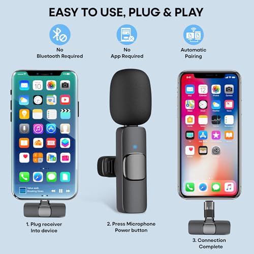 2 x Wireless Microphones For Iphone, Android, Ipad Wireless Mic With Noise Redcution & Crystal Clear Sound | Clip on Microphone Perfect For Video Recording, Vlogging, Youtube, Tik Tok - Image 4