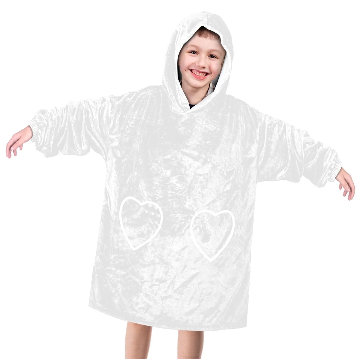 Pardick Wearable Blanket Hoodie for Kids, Roses Flowers Fleece Sweatshirt Blanket Oversized Blanket Sweatshirt with Pocket Flannel Warm Hooded Blanket 6-10 Year Old Girl Boy Gift, One Size