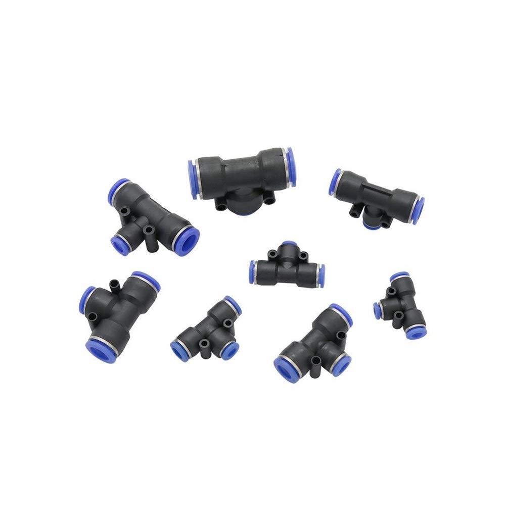 Accesorios para tuberías de riego, Accesorios de riego por Goteo 40 Piezas en Forma T 3 vías 4-16 mm Conector nebulización jardín latón a presión
