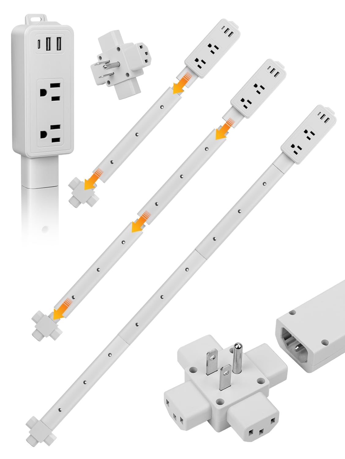 Electrical Outlet Extender Stick–Modular Design, 4 Length Options Up to 34"