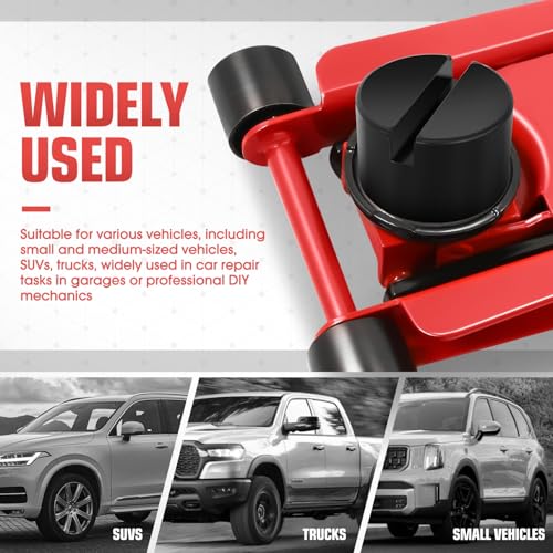 Image of DNA Motoring 2pack Floor Jack Rubber Pad, Slotted Frame Rail Protector, Car Lifting Pads Universal Jack Pad Adapter for Floor Jack, TOOLS-00624