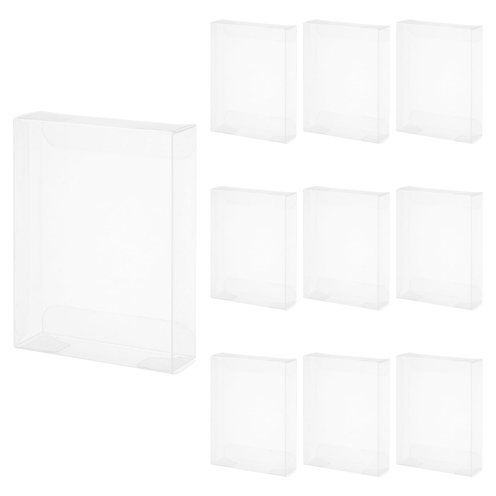 sourcing map 10 PCS Clear Gift Box,67x22x92mm Transparent Candy Box Plastic Favor Boxes Packing Box for Candy Cookies Christmas Wedding Party Wrapping