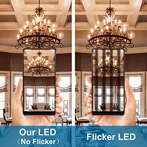ProCrus E14 LED Dimmable Candle Light Bulb,4W LED Lights Bulb for Chandelier,Small Edison Screw Candelabra SES LED Bulb,2700K Warm White,Equivalent 40 Watt,400LM,Transparent,Pack of 10,Energy Class F - Image 4