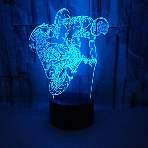 HPBN8 Ltd 3D Motorcycle Night Light Illusion Lamp 7 Color Change LED Touch USB Table Decor Decorations Valentines Room Decoration