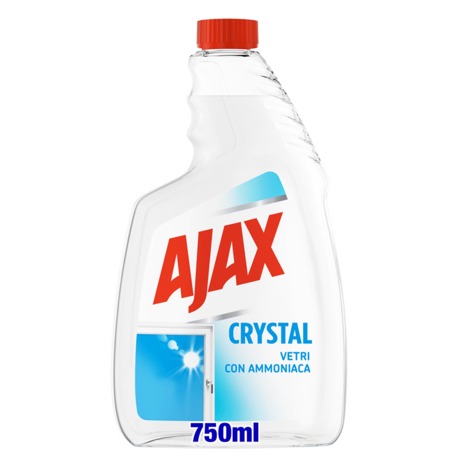 Detergente vetri con ammoniaca ricarica – pulizia brillante senza aloni – 750 ml – Variazioni 4/8/12 Pezzi (12)