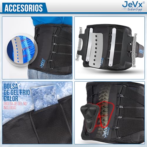 JEVX Nierengurt für Damen und Herren für extra Arbeit verstärkt und doppelter Verschluss – Größe XL mit verbesserter bionischer Unterstützung, 10 Druckpunkte, 3D-Polsterung, Gel-Bezug XL