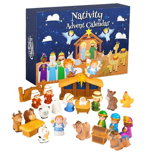 Weihnachtskrippen-Adventskalender 2025, 40 x 27 x 5 cm, 24 Tage,...