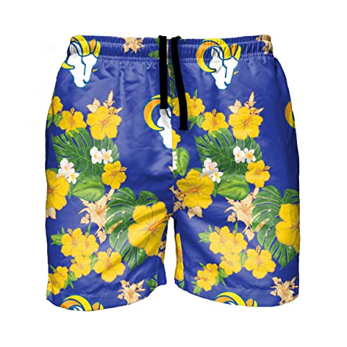Image of FOCO NFL Mens NFL Team Logo Floral Hawaiian Swim Suit Trunks