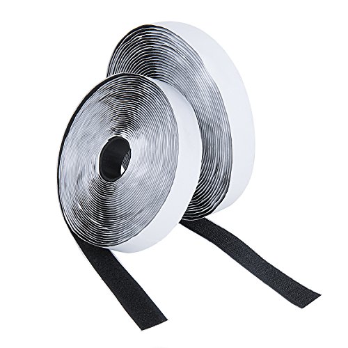 Preisvergleich Produktbild Maojuee Klettband Selbstklebend 8m Extra Stark Doppelseitiges Klebeband Flausch Set Premium Klettband Selbstklebend Extra Stark Flauschband Hakenband Langfristige Lebensdauere klebend (Schwarz)