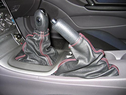 RedlineGoods Shift Boot - Automatic Compatible with Toyota Celica 2000-06. Tailor Made - not Universal. Genuine top-Grade Italian Black Leather with Black Thread