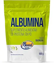 Albumina MaxxiOvos 500g - Clara de Ovo Desidratada - Suplementos Alimentar de Proteina em Pó (Baunilha)
