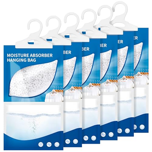 NXPZ 6 x 230g Sacchetti Deumidificanti Appesi, Assorbi Umidità, Deumidificatore Armadio, Set Anti Muffa e Umidità per Cucina, Bagno, Armadio, Auto, Elimina gli Odori