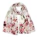 Wrapables Luxurious 100% Charmeuse Silk Long Scarf with Hand Rolled Edges, Pink Petals