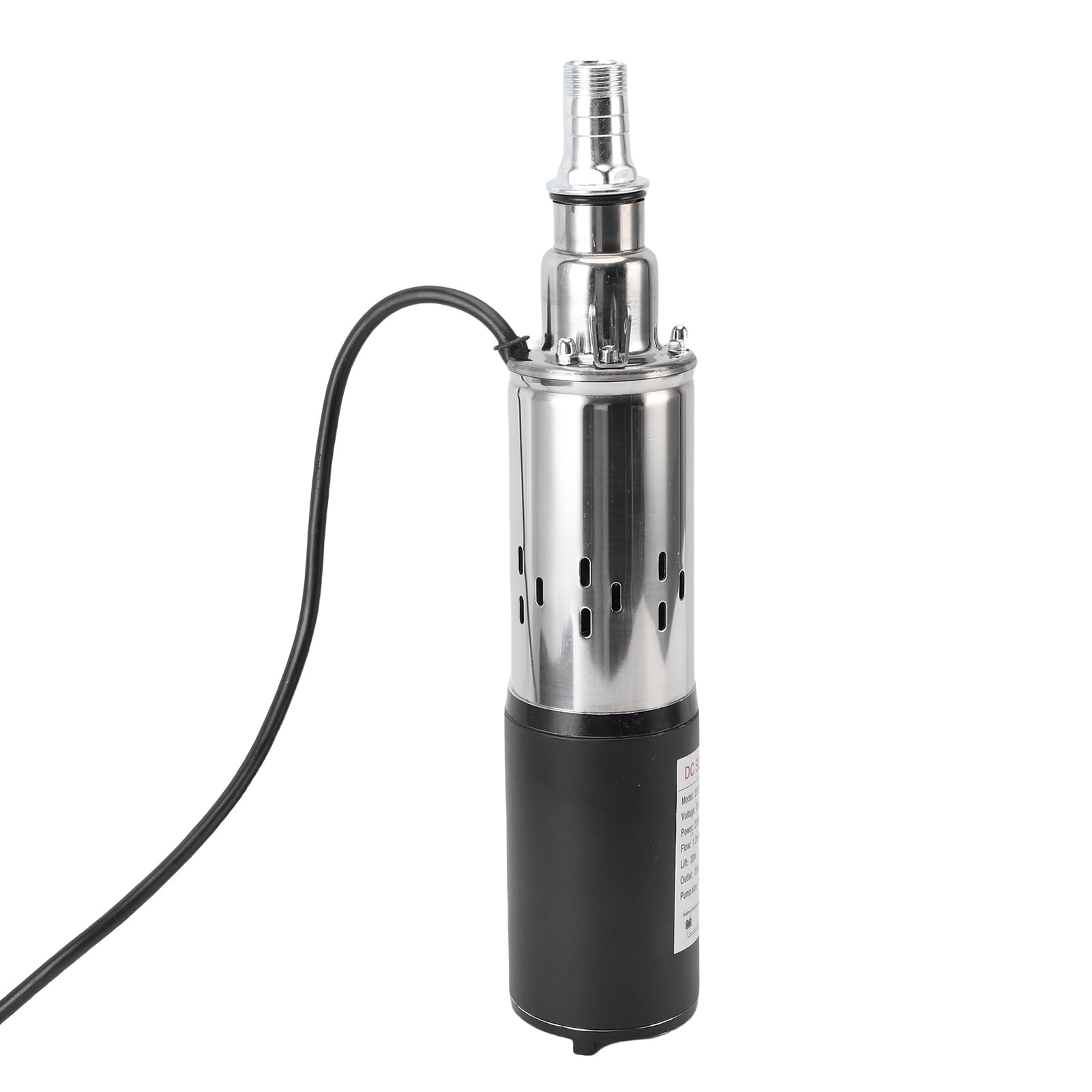 FTVOGUE Pompe de Puits Profond 12 V, Pompe Submersible en Acier Inoxydable pour Utilisation sur Batterie Solaire, Levage de 30 M avec Débit de 1,2 M3/h pour l'irrigation et l'approvisionnement en