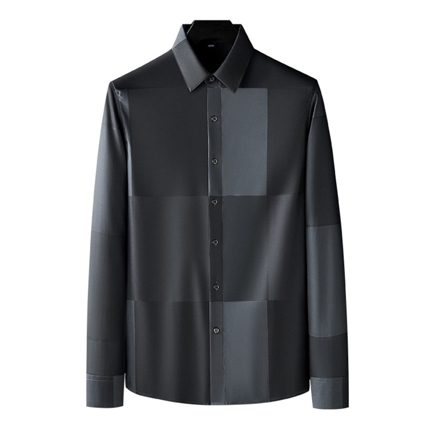 Untucked Shirts for Men Stretch Anti-Wrinkle Shirt Casual Button Down Long Sleeve Black White Gray Floral 16