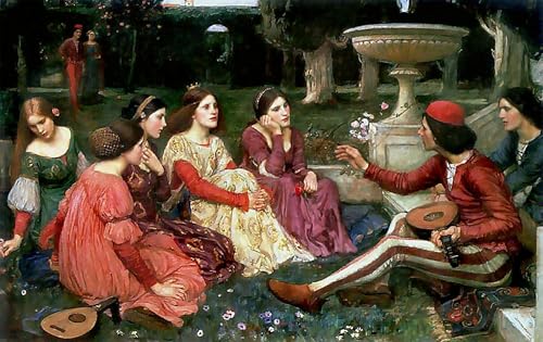 Affiche Toile Le Sommeil et la Mort Waterhouse Peinture Décoration Salon 60x90cm