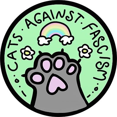 Imán decorativo gato contra fascismo 5 pulgadas miniatura 1