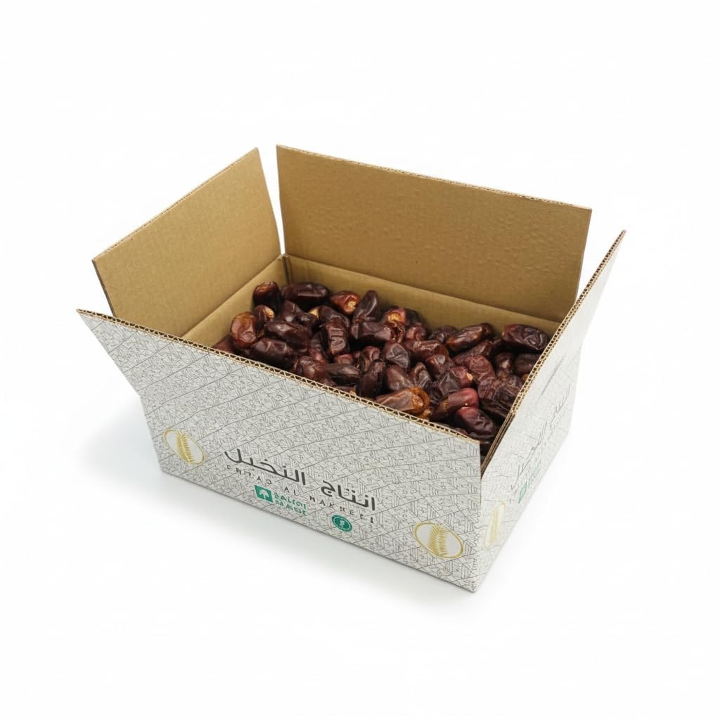Extra Dry Khudri Dates, 5lb Box, Naturally Sweet Saudi Whole Dates, Firm Texture