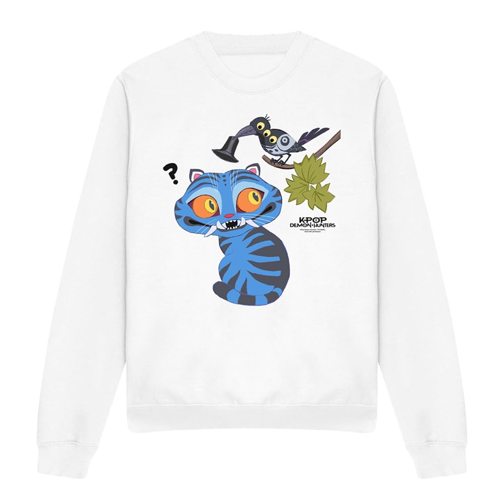 Netflix - Licensed Sweatshirt - Kpop Demon Hunters Derpy & Sussie Hat - White - S