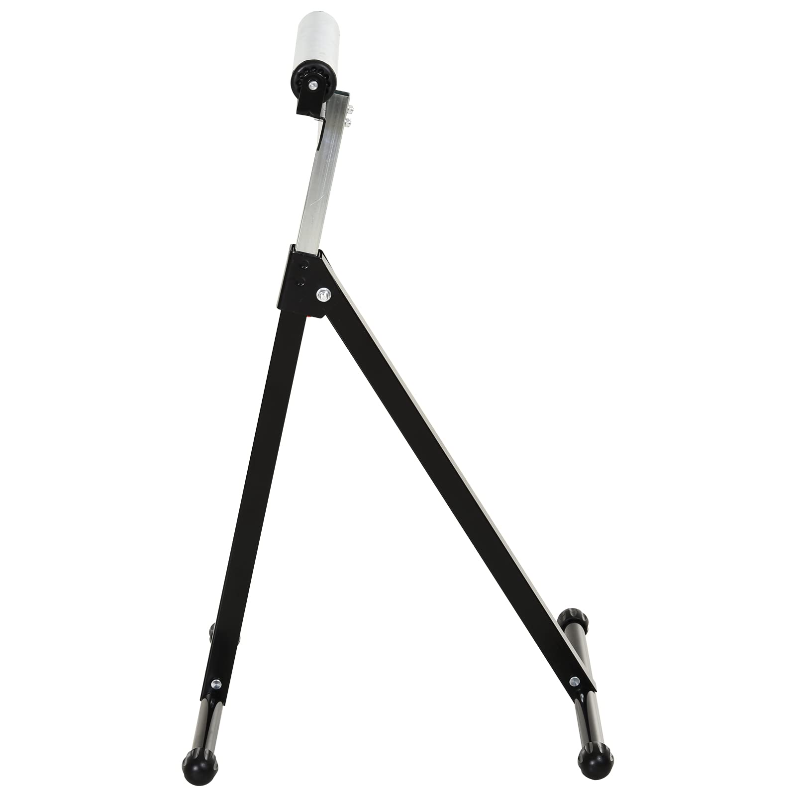 HOMCOM Soporte de Rodillo Plegable y Ajustable en Altura de 68-110 cm con Manivela de Bloqueo Carga Máx. 60kg / 90kg Caballete Telescópico Negro y Plata