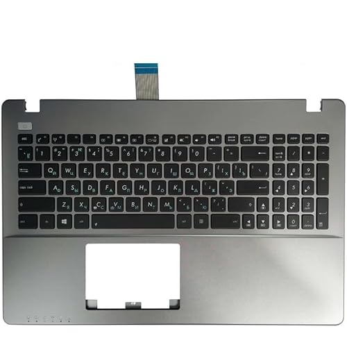 X552LD X552LDV X552MD X552V X552W X552CL X552VL X552WE X552WA ロシア語/米国語ノートパソコンキーボード(パームレスト上部付き)(Silver RU)