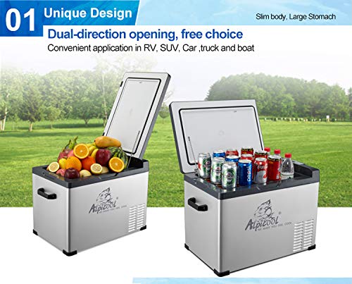 Alpicool C30 Portable Refrigerator 32 Quart Car Fridge Freezer for Travel, Outdoor Use -12/24V DC and 110-240V AC (Black and Silver)
