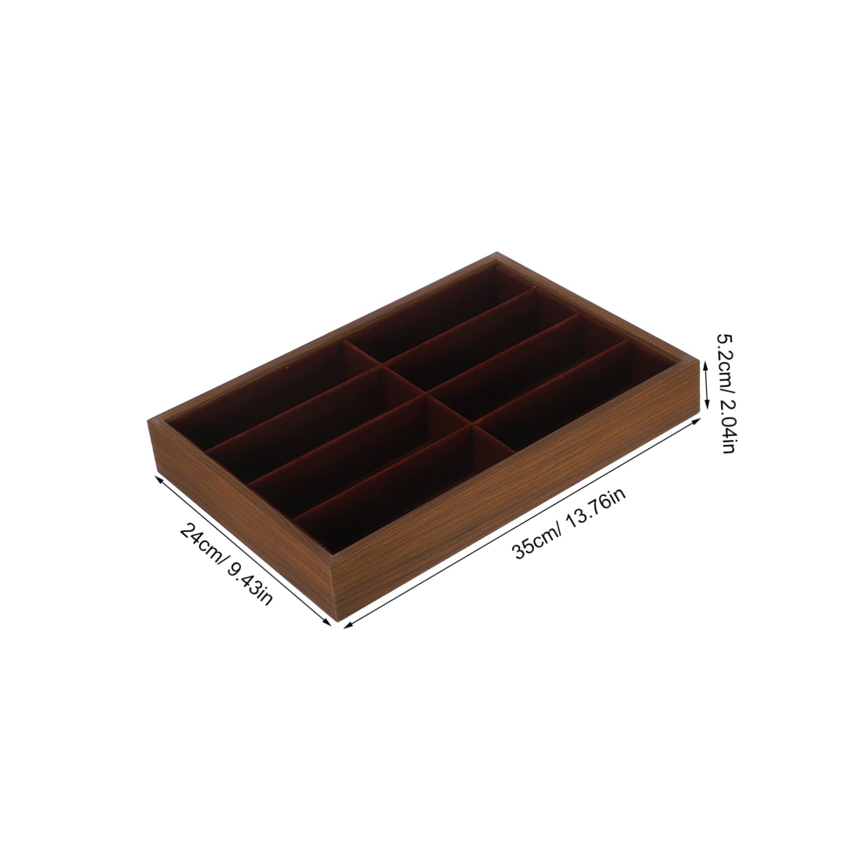 Abaodam Estuche Organizador para Gafas de Sol y Joyas 8 Compartimentos, Bandeja de Madera Ligera para Viaje y Escritorio