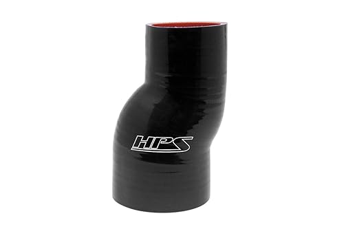 Miniatura 1 de HPS Performance HTSOR-375-400-L4-BLK Manguera de acoplador reductor de desplazamiento de silicona reforzada de 4 capas, 60 psi presión máxima, 3-34"