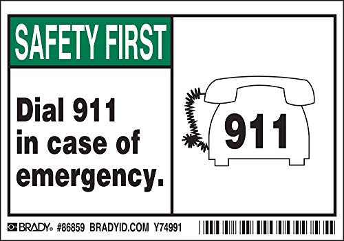 Étiquettes Brady 86859 de secours pour boîtier d'appel