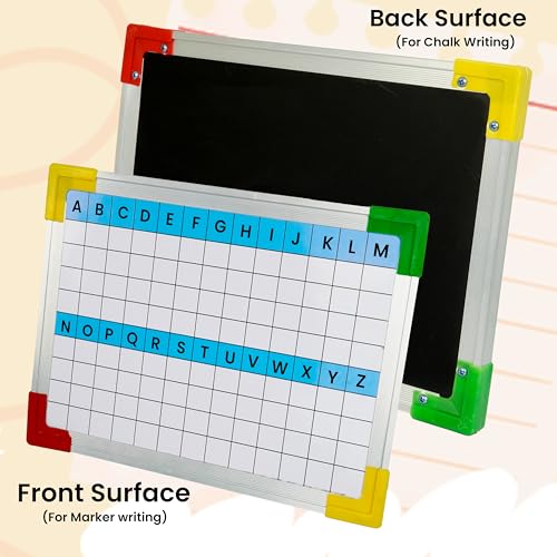 Image of DAHSHA 2 in 1 Double SidedSlate for Kids Double Side Slate Board with Colorful Aluminum (Slate ABC Version)