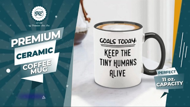 Amazon.com: shop4ever Funny Mom Coffee Mug Ceramic Cup Black Handle Goals  Today Keep The Tiny Humans Alive Design 11 oz Funny Gag Gift Mug Mother's  Day Teacher Appreciation Gift for Moms Teachers