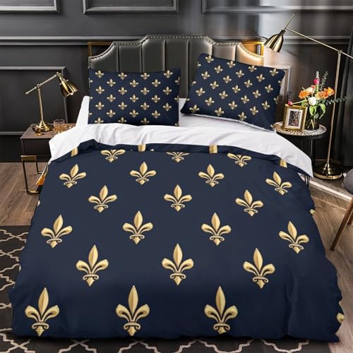 Linge de lit canne à pêche 260x220cm finition premium imprimé 3D ultra doux - 2