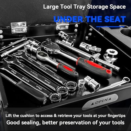 Bundle-Yellow Shop Stool and Black Creeper Seat